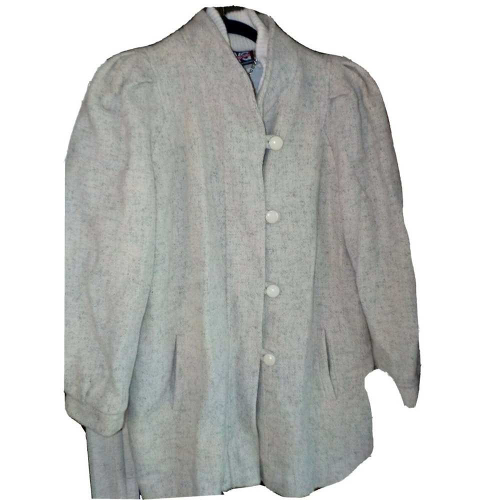 Vintage NYG New York Girl Wool Blend Lined Overcoat Jacket Tan Womens Size 14